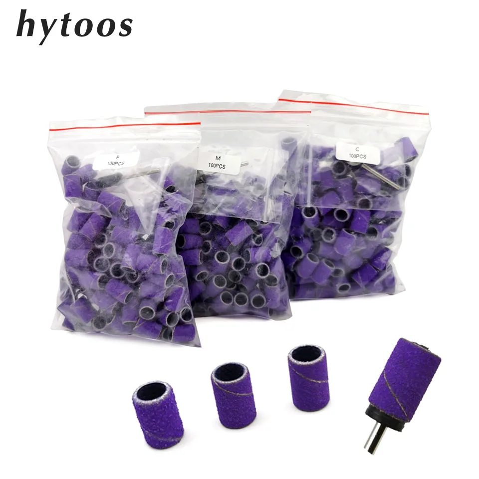 Nail Art Violet - HYTOOS 100 sztuk/worek fioletowe taśmy szlifierskie