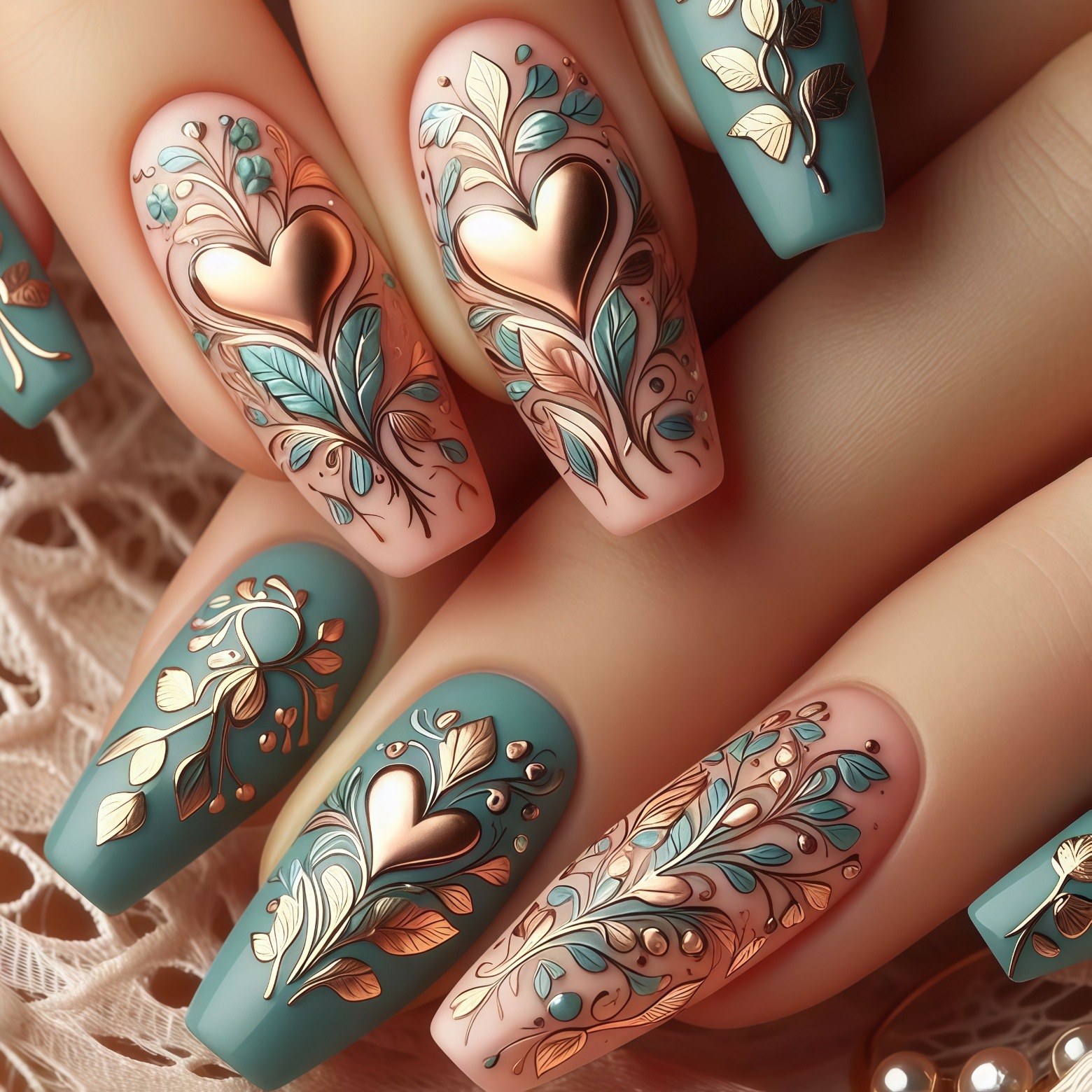 Nail Art Orange - 24 szt./zestaw sztuczne paznokcie 3D dla