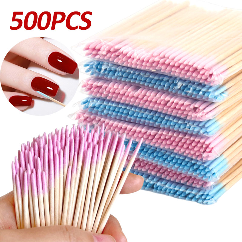 Nail Art Orange - 500-100 szt. Różowe dwustronne przyrządy do