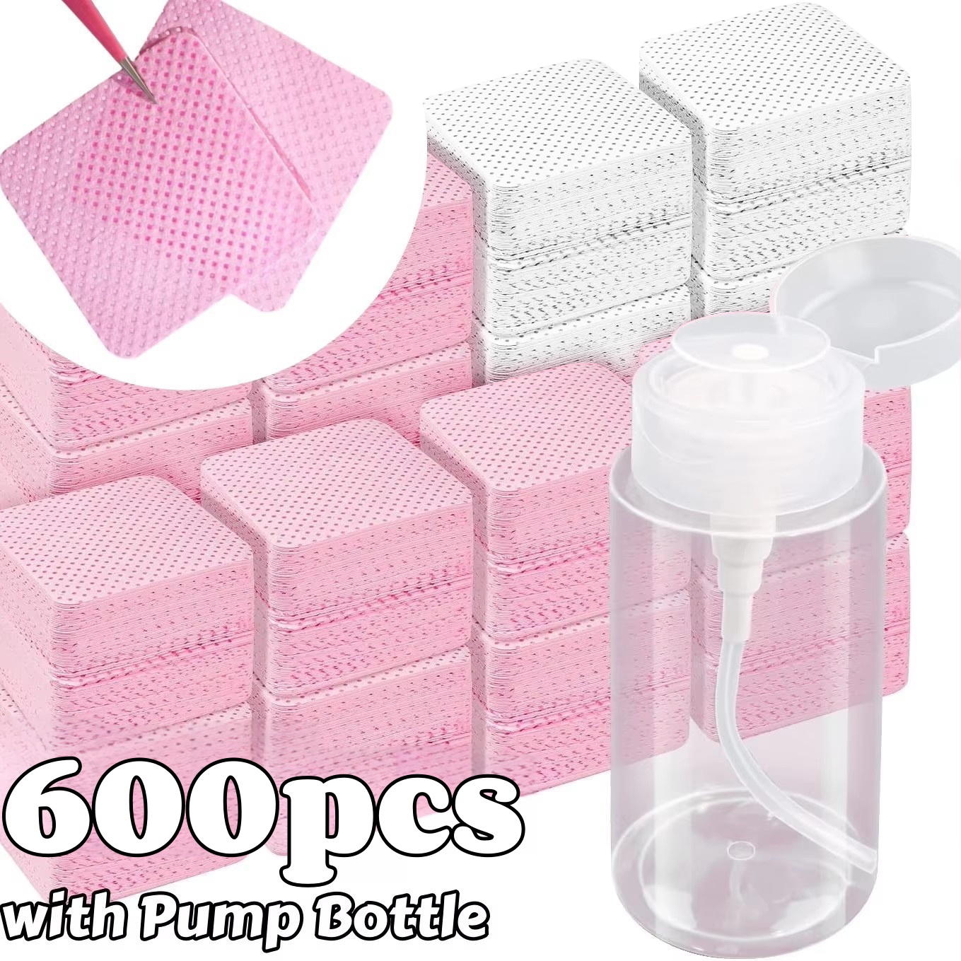 Nail Art Remover - 20/600 szt. Bezpyłowe chusteczki do paznokci,