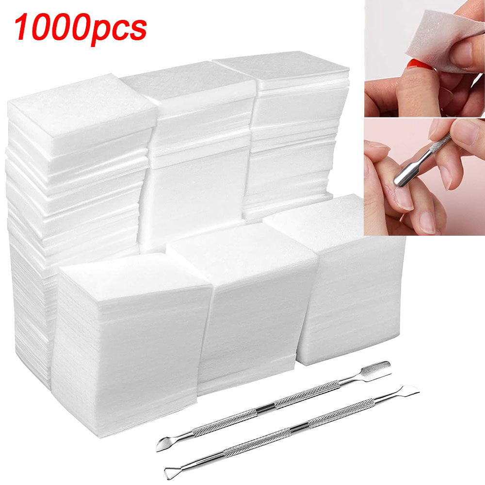 Nail Art Remover - 1000 szt. Bezpyłowych wacików do paznokci,