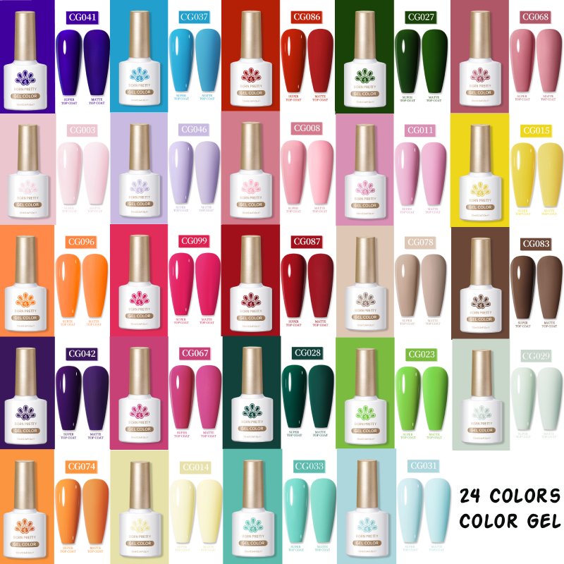 Nail Art Violet - BORN PRETTY 10ml 24 Kolory Lakier