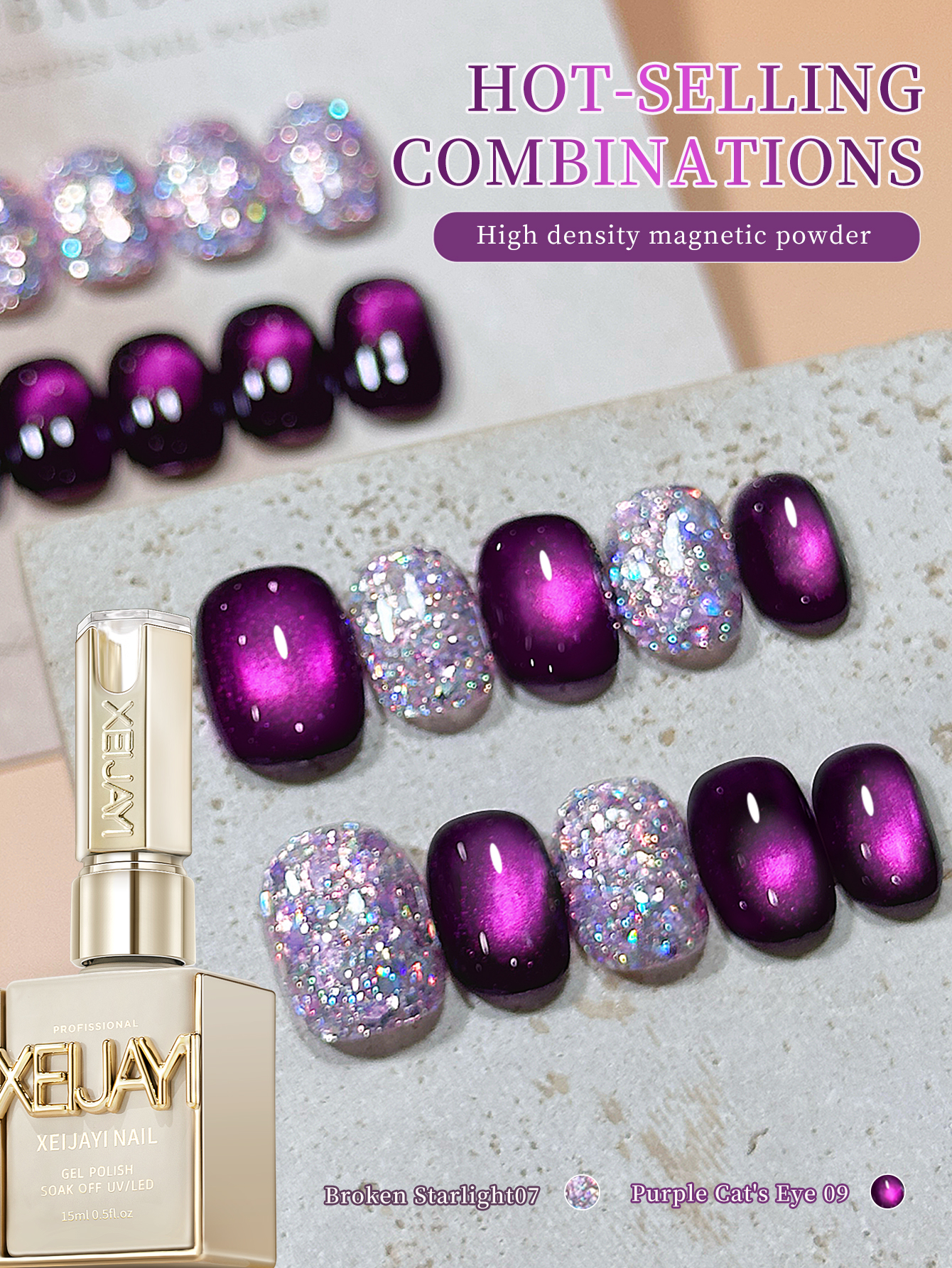 XEIJAYI 2 szt. 15ml Fioletowy  – Nail Art Violet recenzja i cena