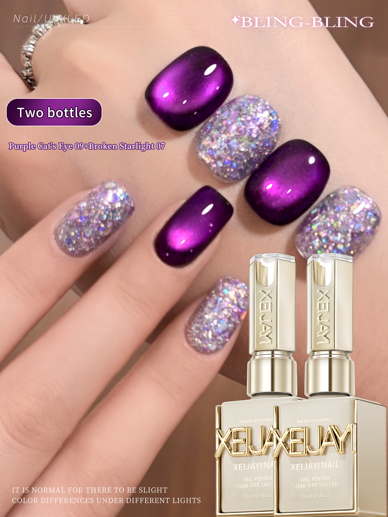 XEIJAYI 2 szt. 15ml Fioletowy  – Nail Art Violet recenzja i cena