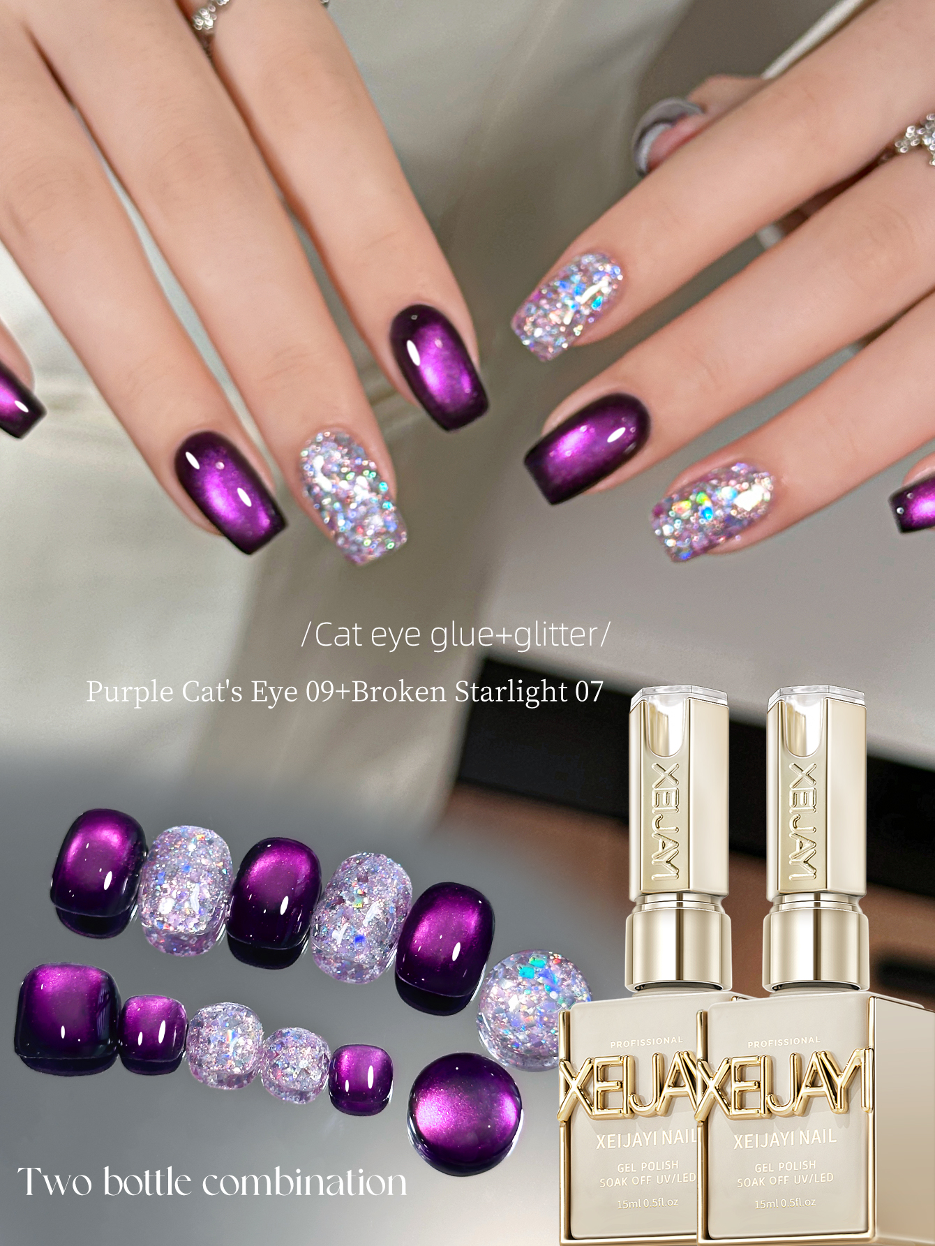 XEIJAYI 2 szt. 15ml Fioletowy  – Nail Art Violet recenzja i cena