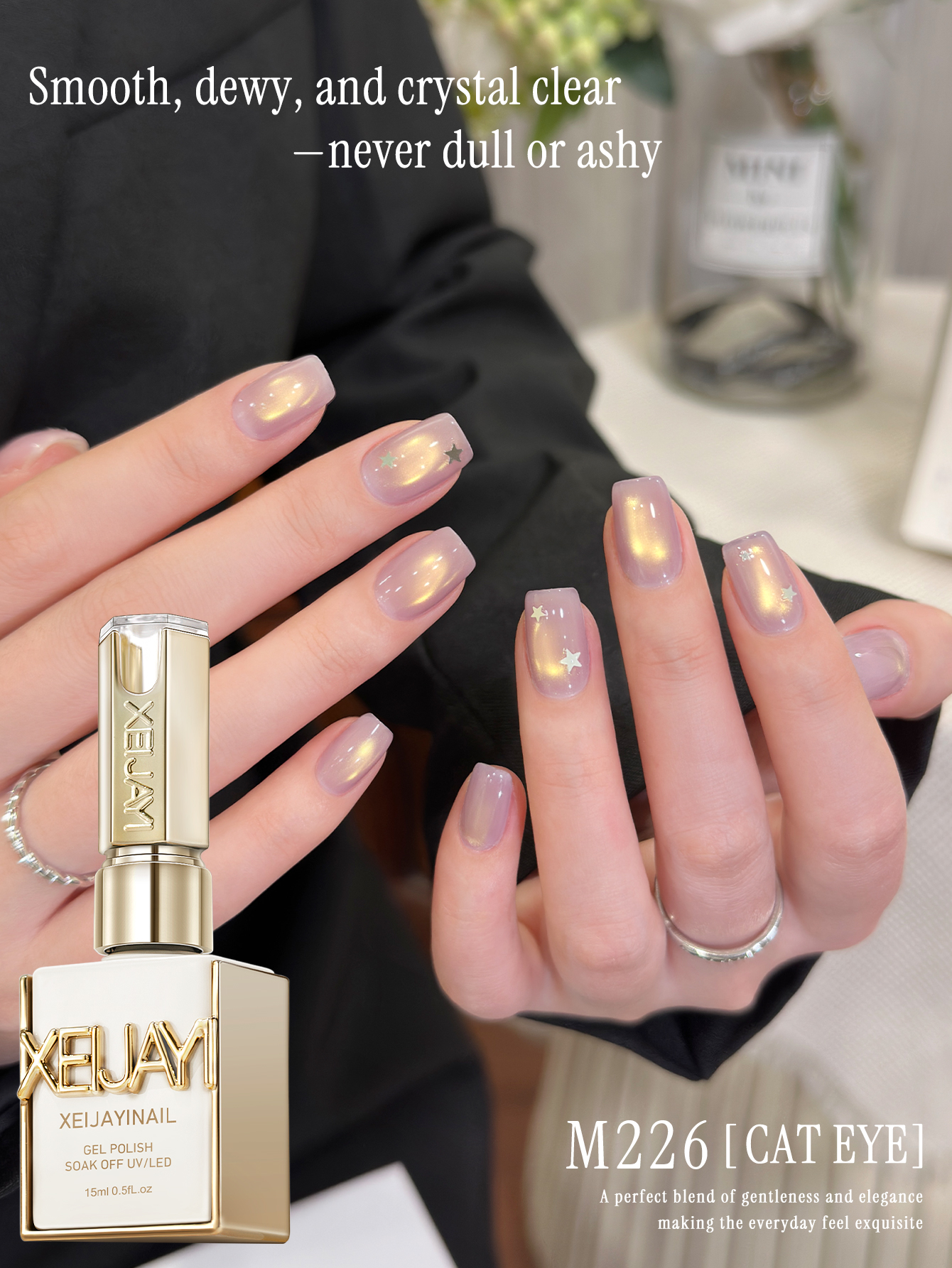 1 szt. Fioletowo-złoty odblask – Nail Art Violet recenzja i cena