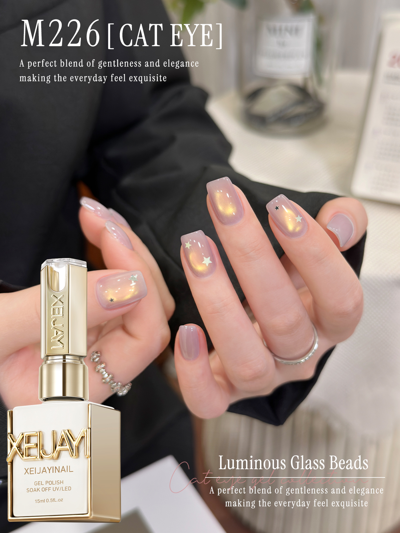 1 szt. Fioletowo-złoty odblask – Nail Art Violet recenzja i cena