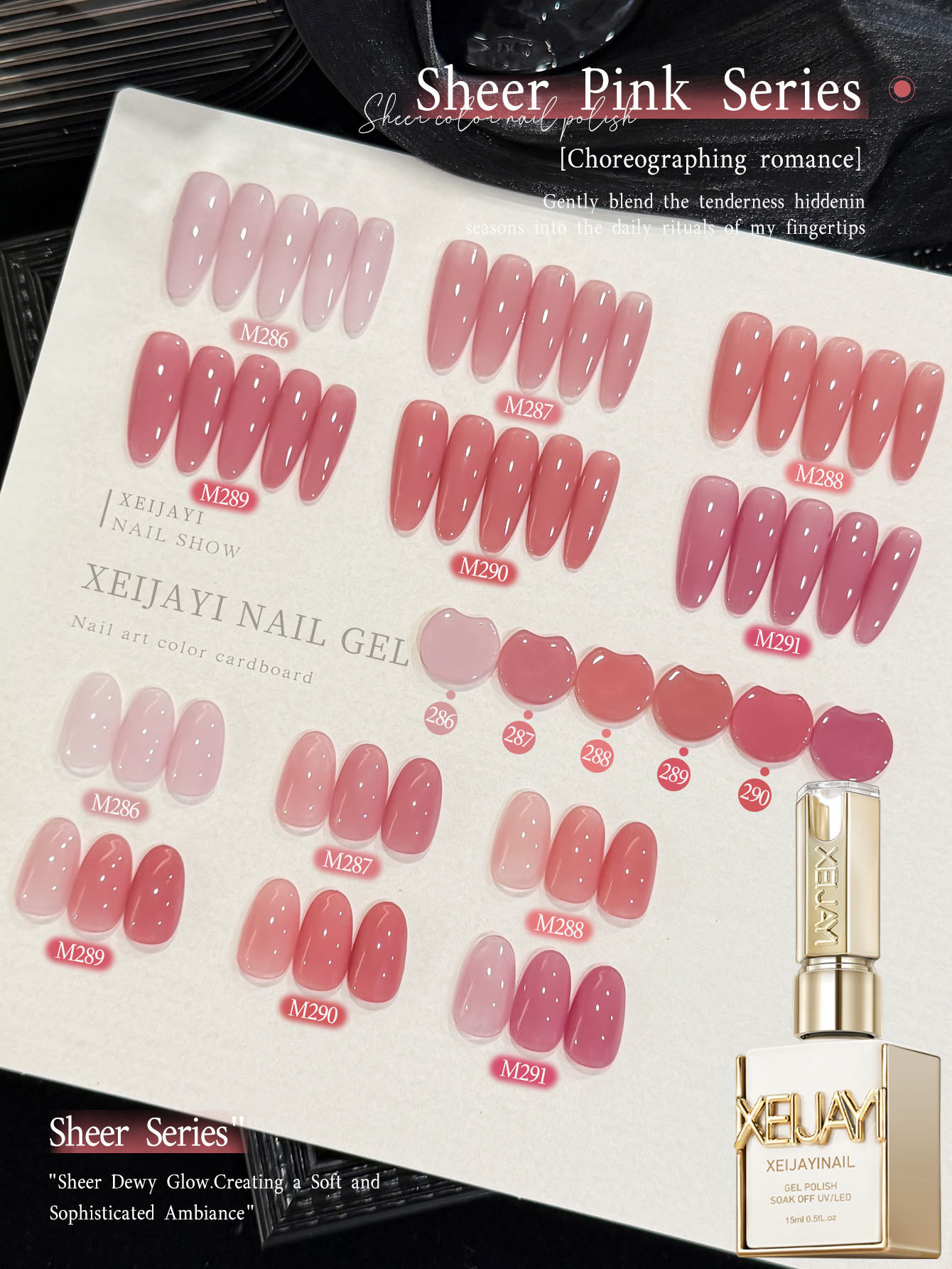 XEIJAYI 1/6 szt. Różowa Seria  – Nail Art Orange recenzja i cena